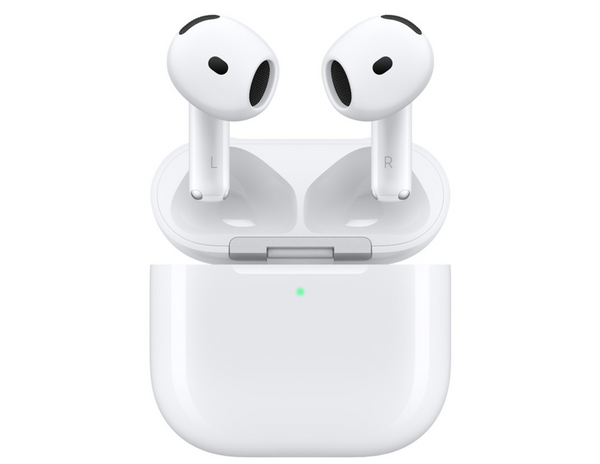 AirPods 4 with Active Noise Cancellation and USB-C case on a white background.