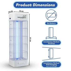 Alshabah 6600 White Electric Flying Insects Killer with 3800V high-voltage grid and UV light attraction for up to 20m² coverage in Qatar