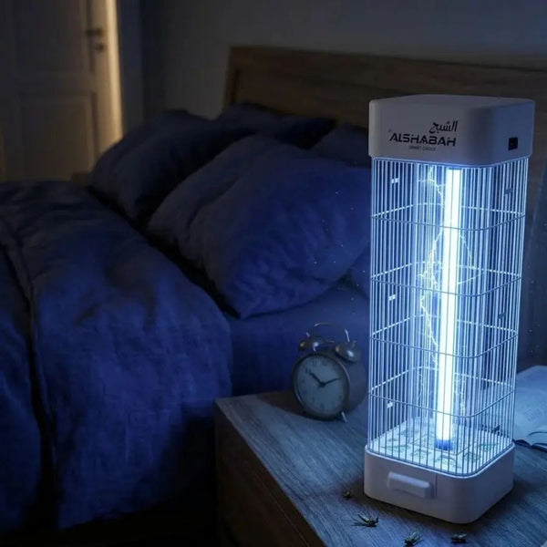 Alshabah 6600 White Electric Flying Insects Killer with 3800V high-voltage grid and UV light attraction for up to 20m² coverage in Qatar