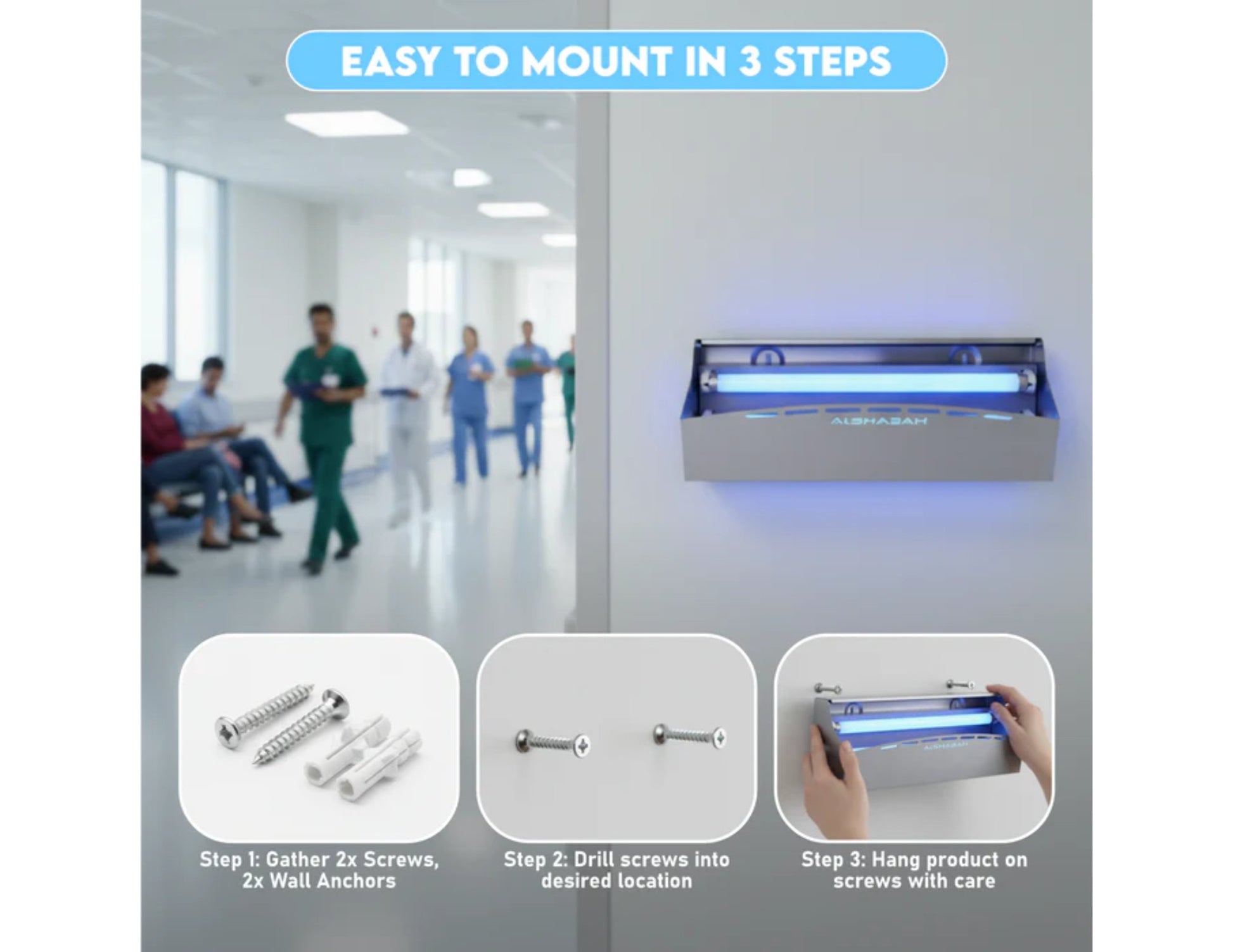 ALSHABAH Steel Model 7000 flying insects killer stainless steel indoor glue board trap.