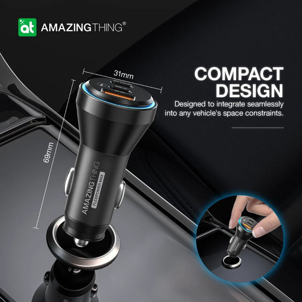 Amazingthing FlexiPower Max 63W tri-port car fast charger with 2 USB-C and 1 USB-A ports Qatar