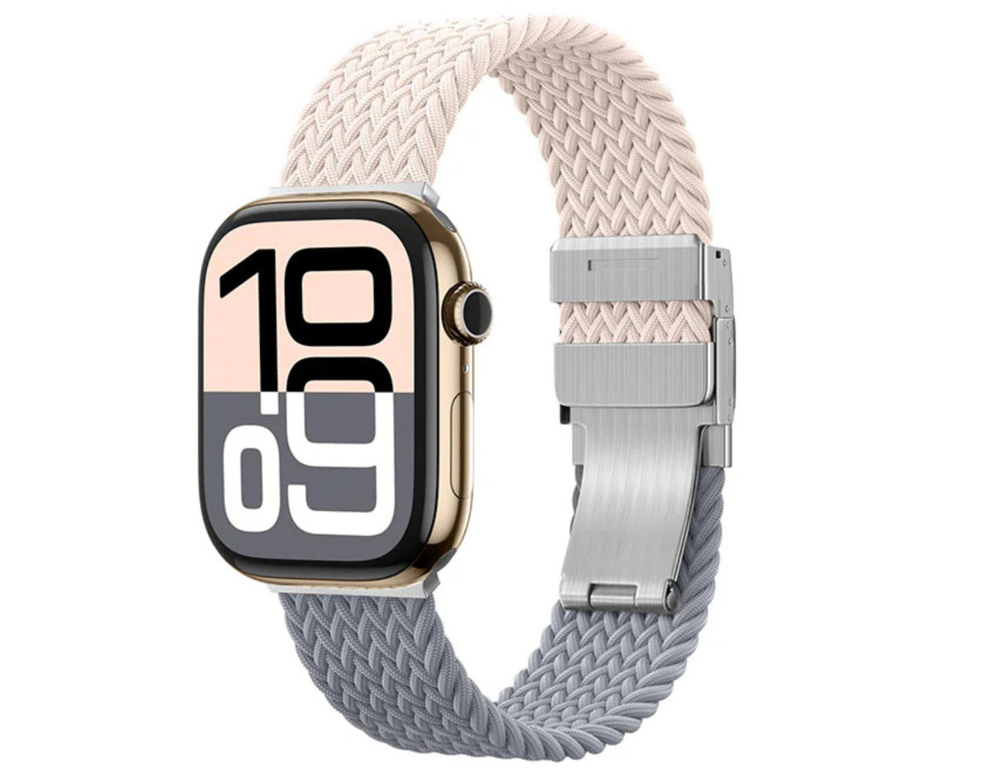 AmazingThing Glamour Blend MagniFit Nylon Watch Band for Apple Watch 49/46/45mm, tool-free adjustable, braided durable, at Thabthaba Store Qatar