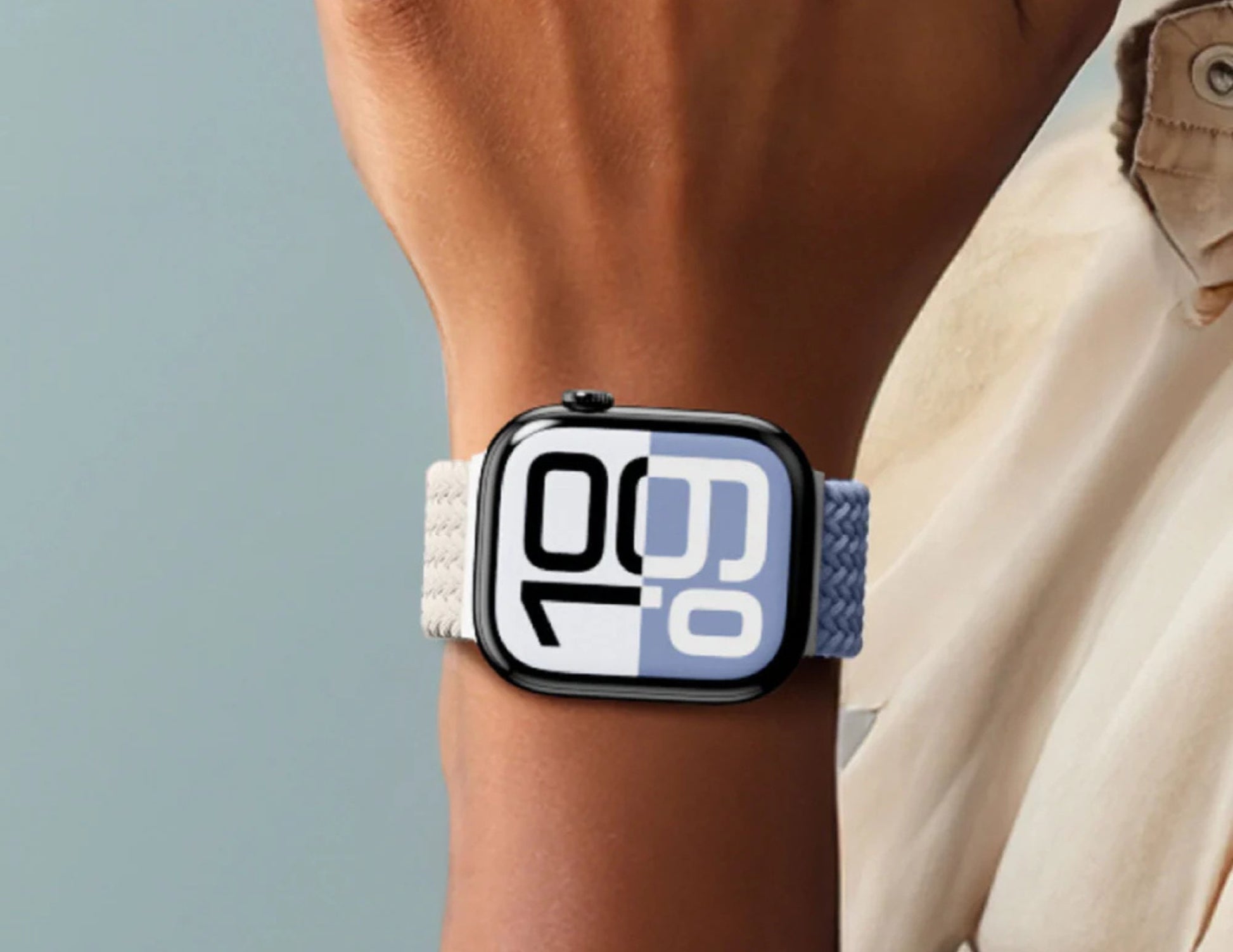 AmazingThing Glamour Blend MagniFit Nylon Watch Band for Apple Watch 49/46/45mm, tool-free adjustable, braided durable, at Thabthaba Store Qatar