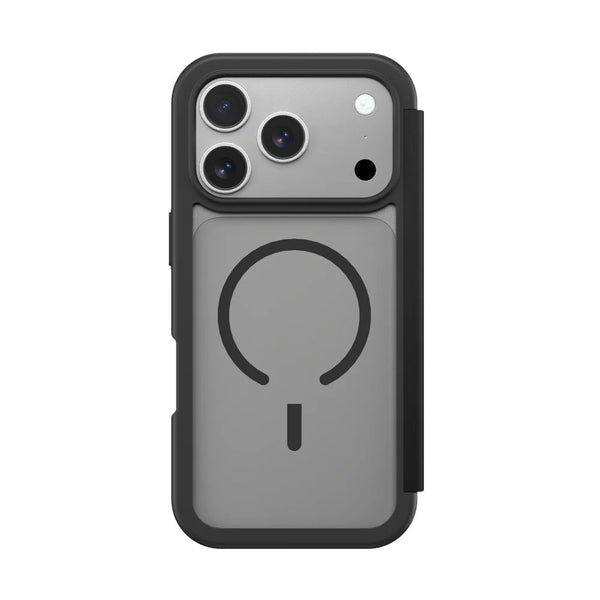 Amazingthing GLAMOUR vegan leather MagSafe folio case with card slots for iPhone 17 Pro Max Black Qatar