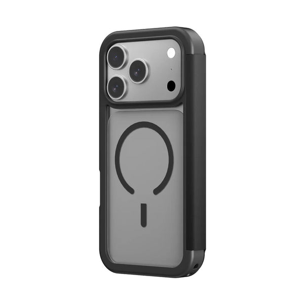Amazingthing GLAMOUR vegan leather MagSafe folio case with card slots for iPhone 17 Pro Max Black Qatar