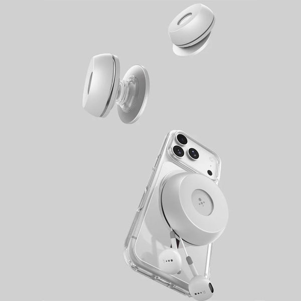 Amazingthing MINIMAL Earbud Holder Set Clear Case for iPhone 18 Pro with 7.7ft drop protection and USB-C earbuds Qatar