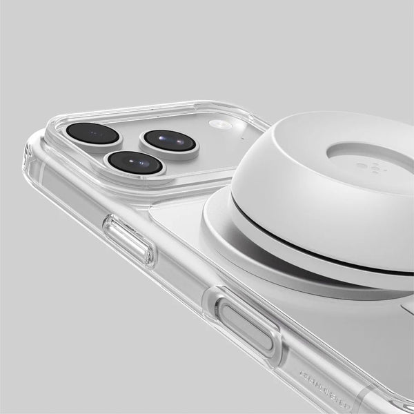 Amazingthing MINIMAL Earbud Holder Set Clear Case for iPhone 18 Pro with 7.7ft drop protection and USB-C earbuds Qatar