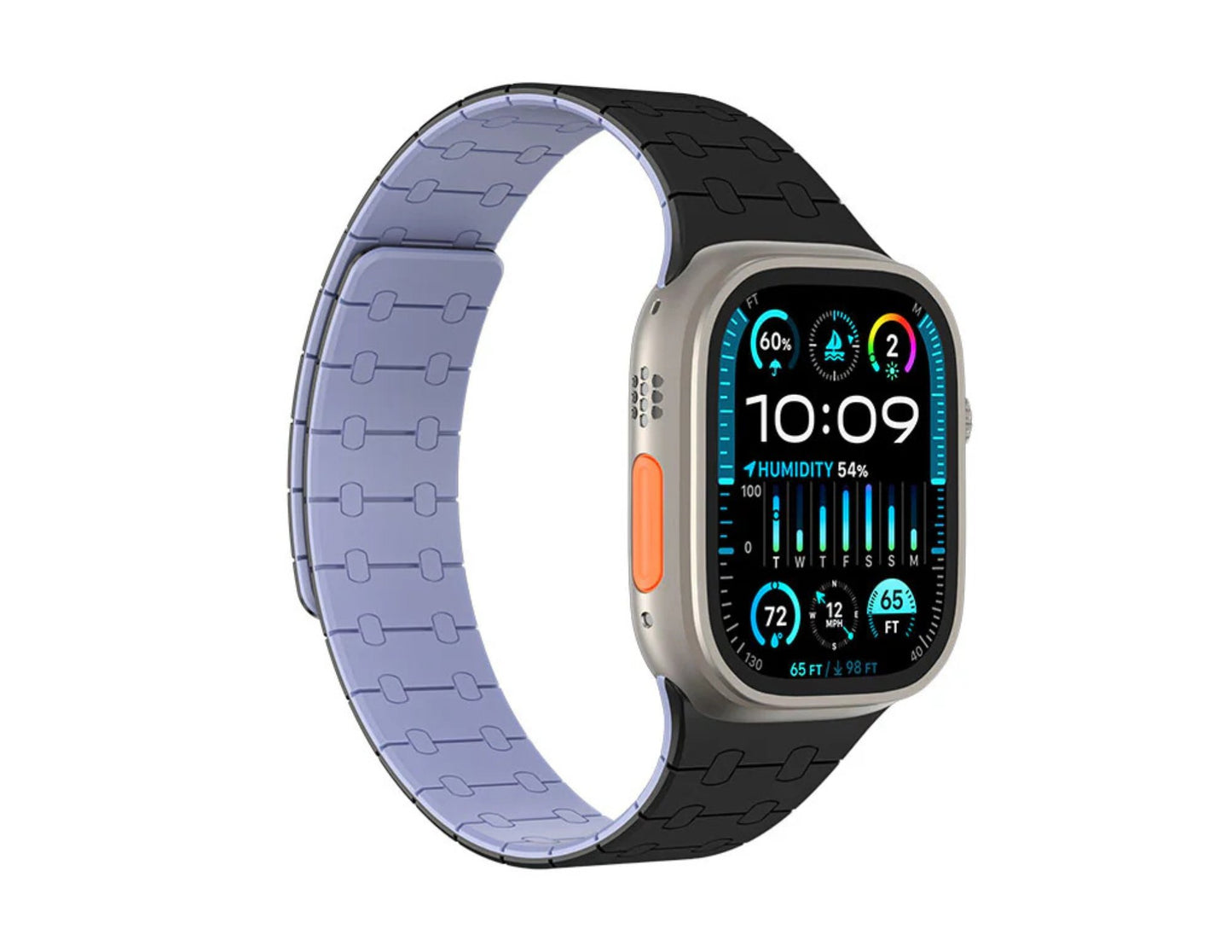 AmazingThing Smoothie Sport Silicone Magnetic Band for Apple Watch 49mm and 45mm, durable, adjustable magnetic closure, waterproof, at Thabthaba Store Qatar