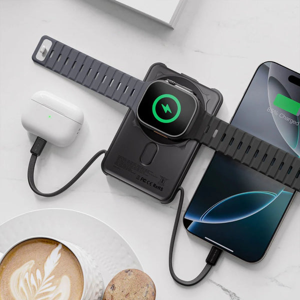 Amazingthing THUNDER Pro 10000mAh magnetic power bank with built-in USB-C cables Black Qatar