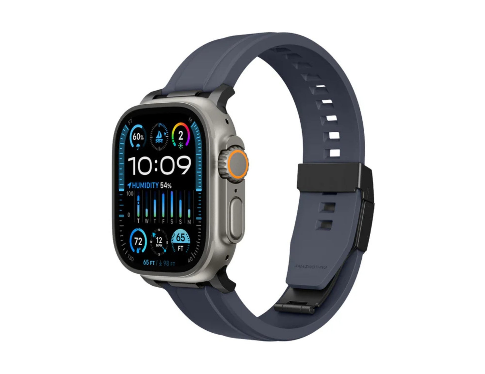 AmazingThing Titan Chrono Apple Watch band silicone magnetic clasp sweat UV resistant 49/46/45/44/42mm Qatar