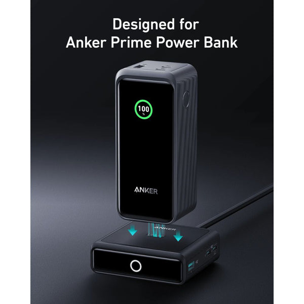 Anker 100W Charging Base A1902211 in Black with two USB-C ports, USB-A, Pogo pin and LED indicator for Anker Prime power banks Qatar
