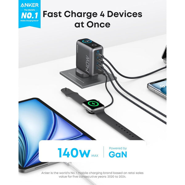 Anker 140W 4-Port GaN Laptop Charger with Smart Display USB-C Cable B2697KZ1 Qatar