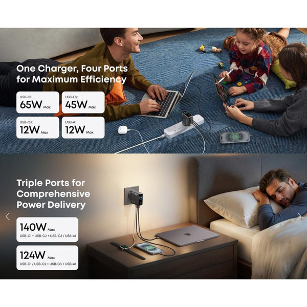 Anker 140W 4-Port PD 3.1 GaN charger B2697KZ1 with smart display and USB-C cable Dark Grey Qatar