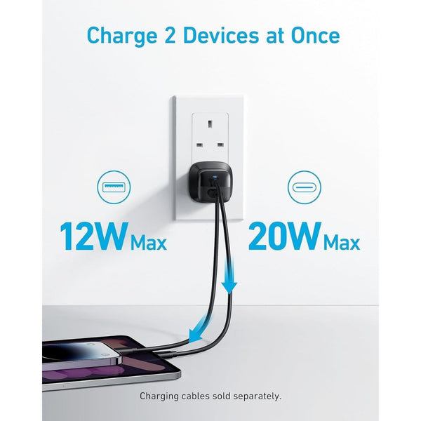 Anker 323 Charger 33W Dual Port USB-C USB-A Black A2331K11 Qatar