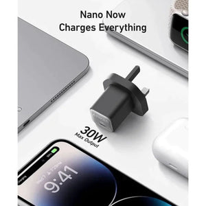 Anker 511 Nano 3 30W USB-C Charger Black with Folding Plug Qatar