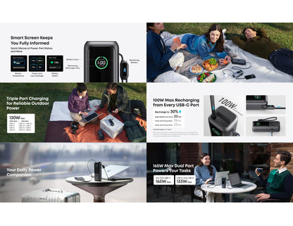 Anker A1695H11 25K 165W power bank retractable cables Qatar