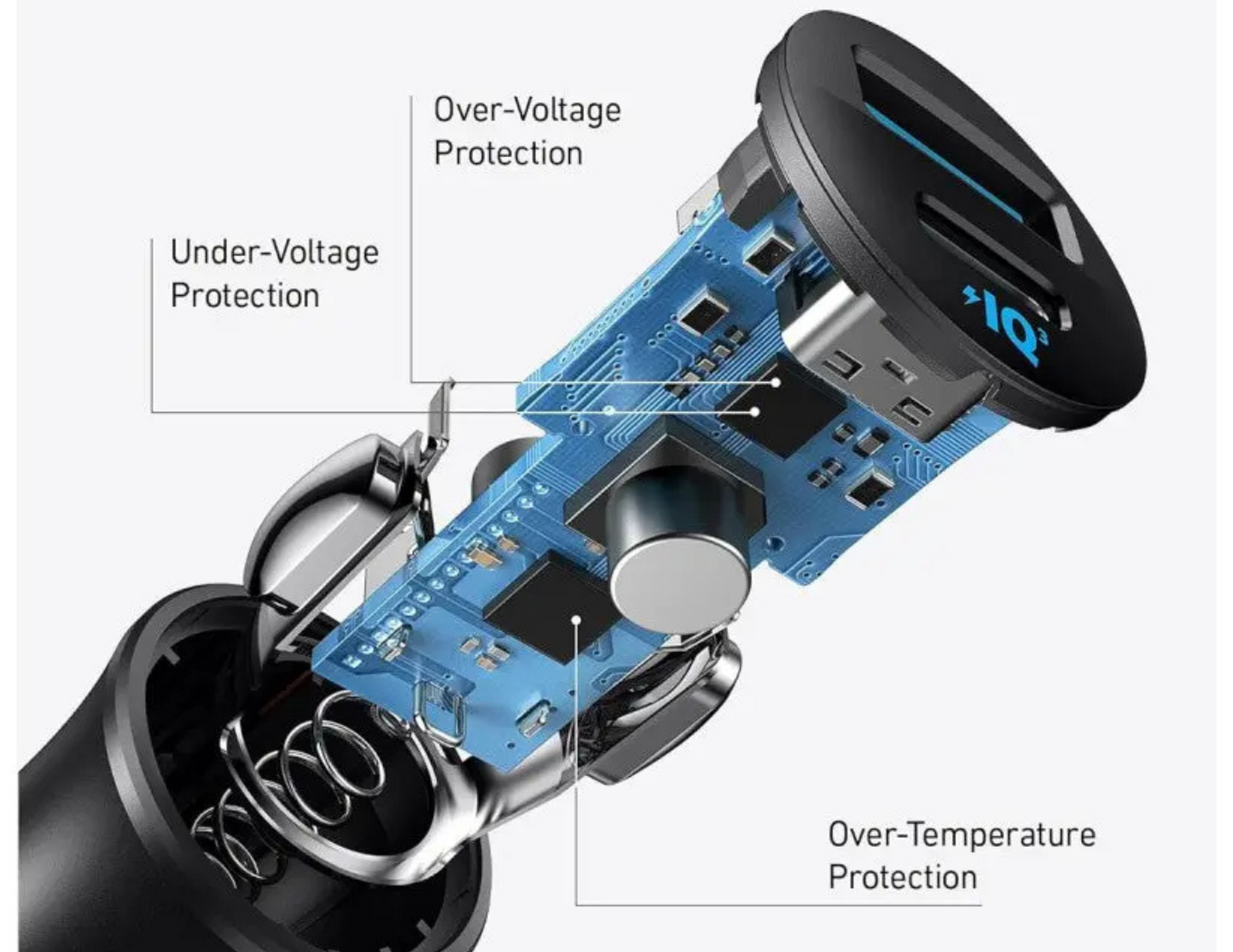 MultiProtect technology in action on Anker Car Charger A2741H11, ensuring safety.