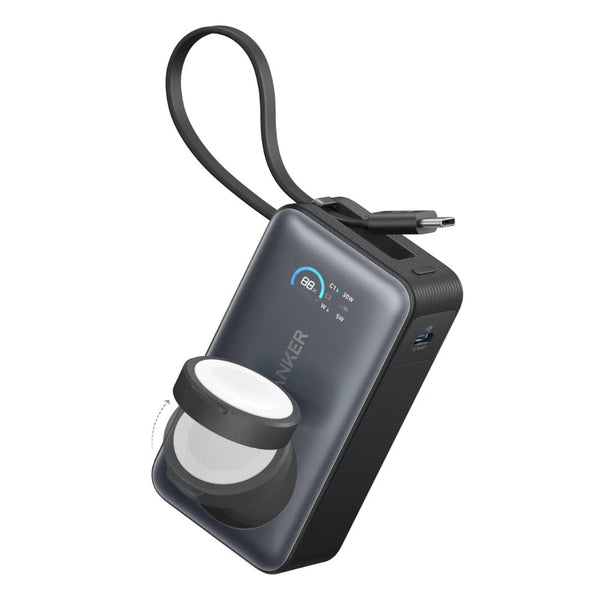Anker MagGo 10000mAh 35W power bank with Apple Watch charger and built-in USB-C cable Black Qatar