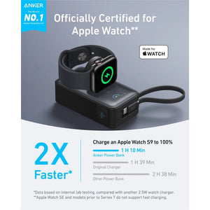 Anker MagGo 10000mAh 35W power bank with Apple Watch charger and built-in USB-C cable Black Qatar