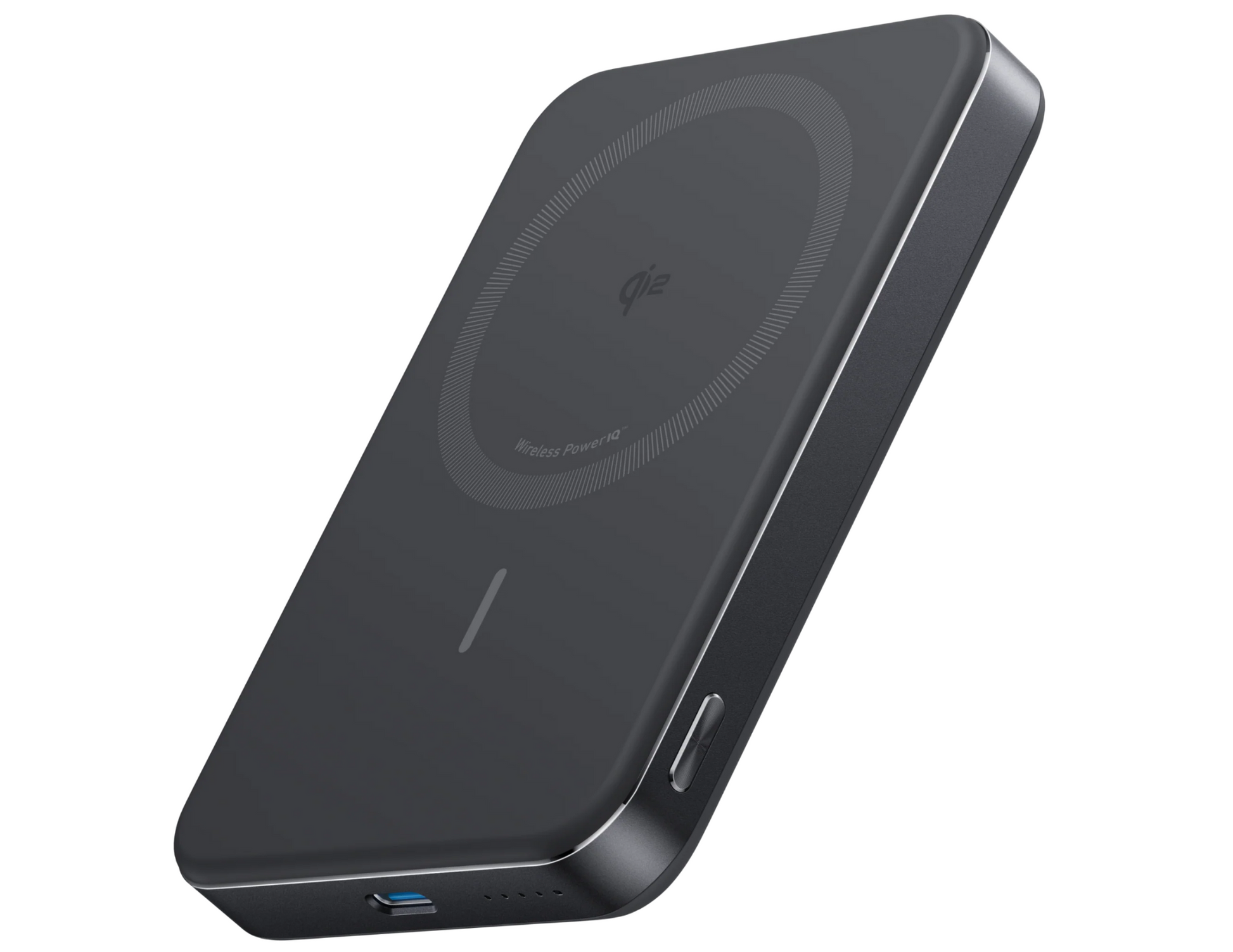 Front view of Anker MagGo Power Bank A1664H11 with its slim design.