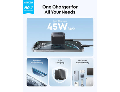 Anker Nano Charger 45W with USB-C Cable B2692K11 available in Qatar