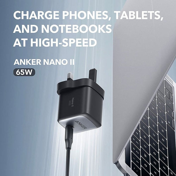 Anker Nano II 65W GaN USB-C fast charger A2663K11 Black for laptops and smartphones Qatar