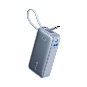 Anker Nano Power Bank 30W Ice Lake Blue A1259H31 with built‑in USB‑C cable available in Qatar