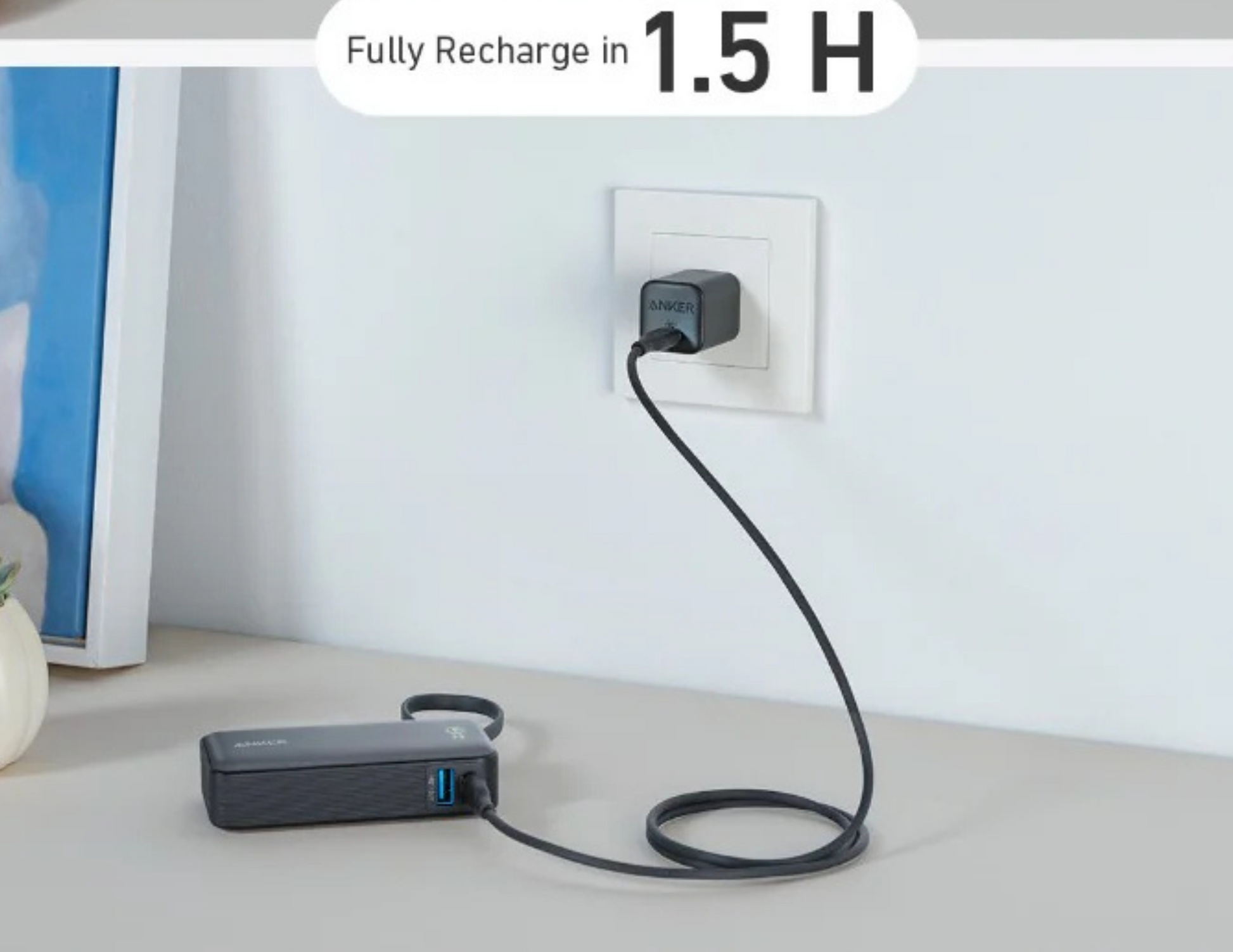 Anker Nano Power Bank A1259H11’s 30W fast charging capability for quick recharging.