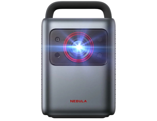 Front view of the Anker Nebula Cosmos Laser 4K Projector D23502F1 showcasing its sleek design.