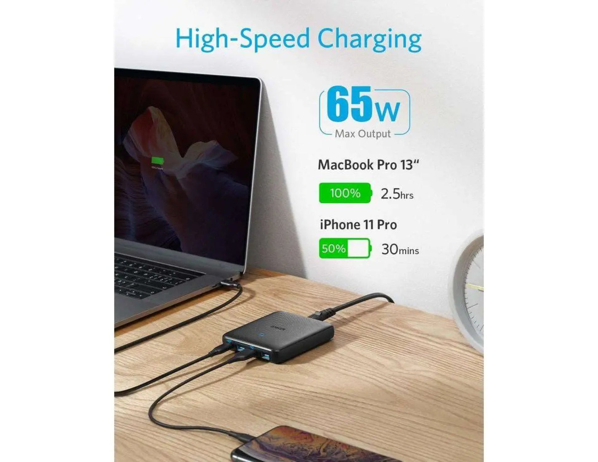 Anker 543 PowerPort Atom III Slim 65W 4-port GaN charger A2045K11, Thabthaba Store Qatar