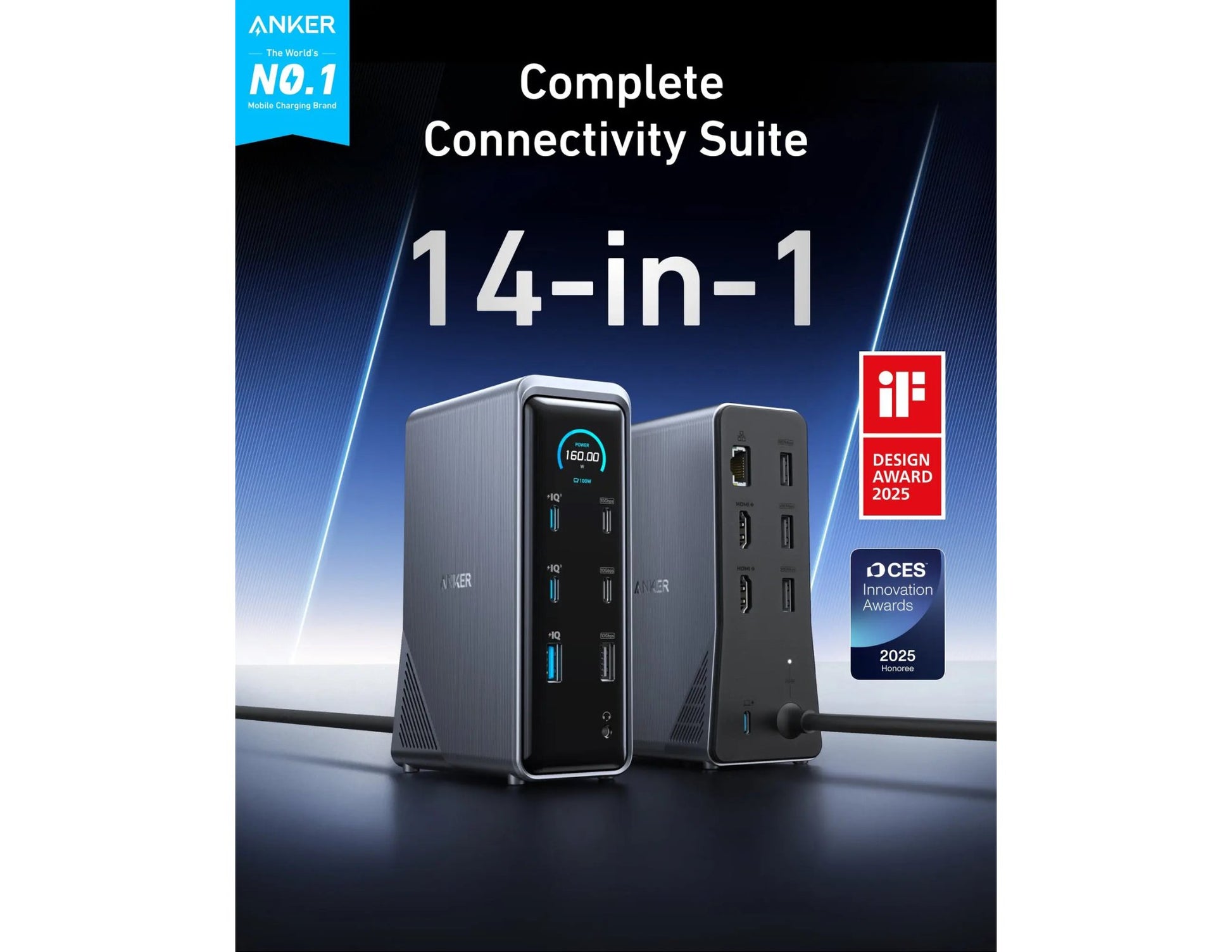 Anker Prime 14‑in‑1 160W Dual Display Docking Station A83B62A1 available in Qatar