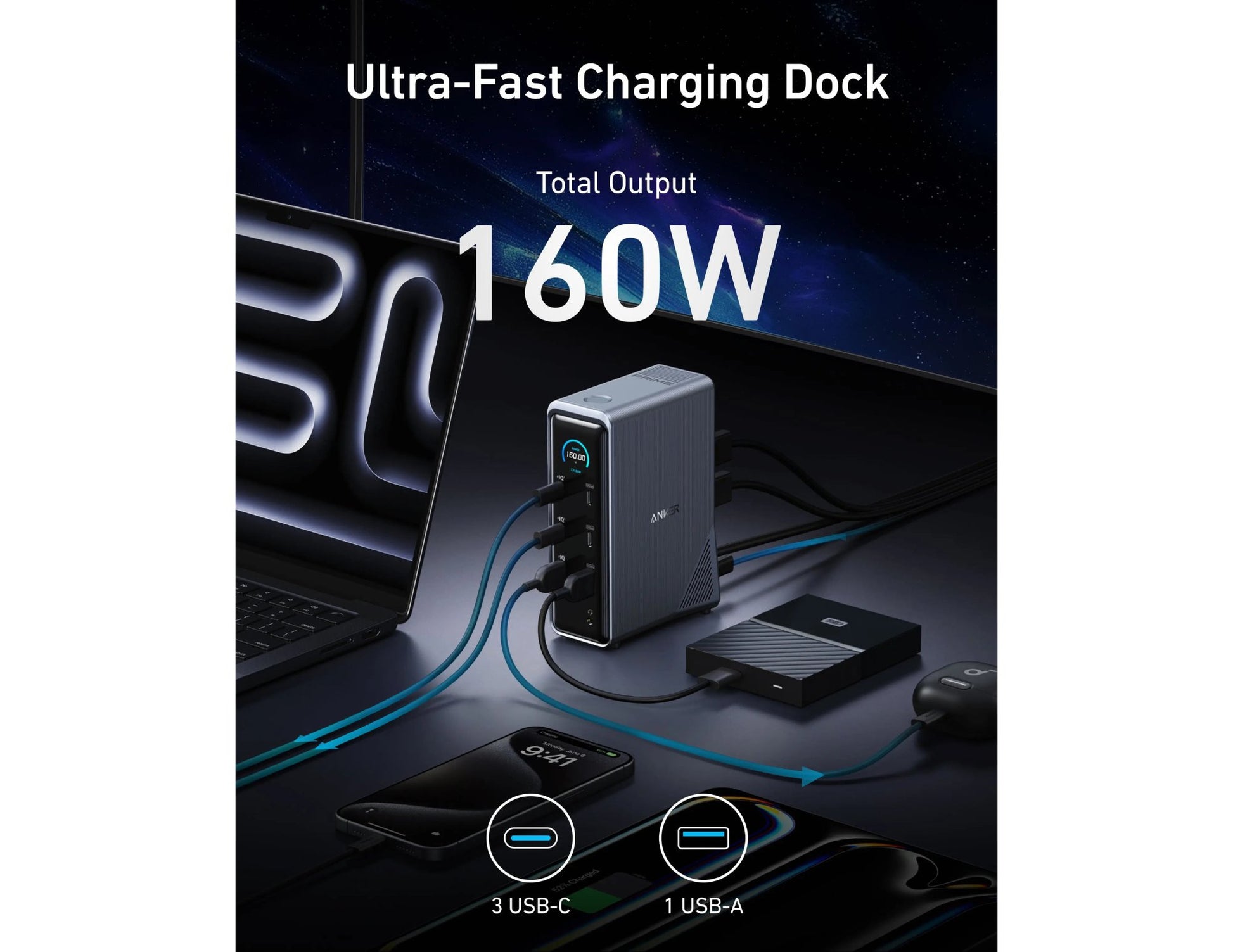 Anker Prime 14‑in‑1 160W Dual Display Docking Station A83B62A1 available in Qatar