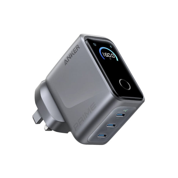 Anker Prime 160W 3-port USB-C charger with smart display and 140W single-port output Qatar