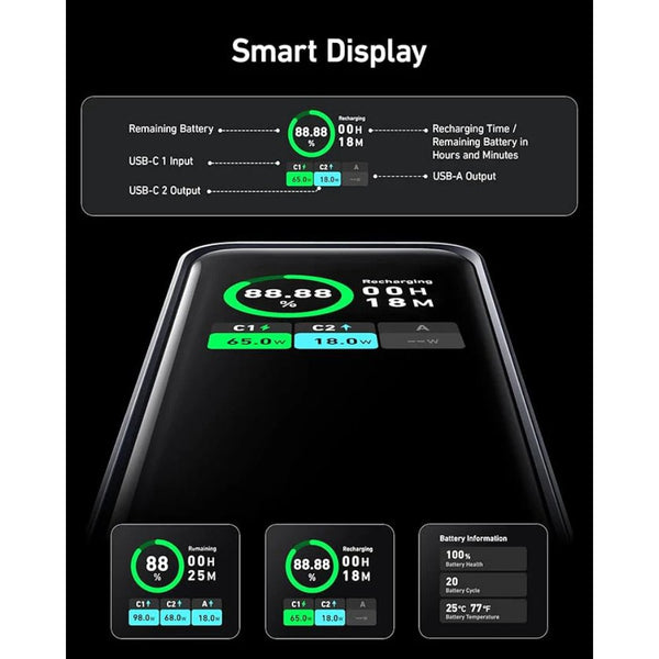 Anker Prime 20000mAh 200W power bank dual USB-C 100W smart display A1336011 Qatar