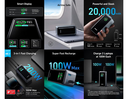 Anker Prime 20000mAh 200W power bank smart display Qatar
