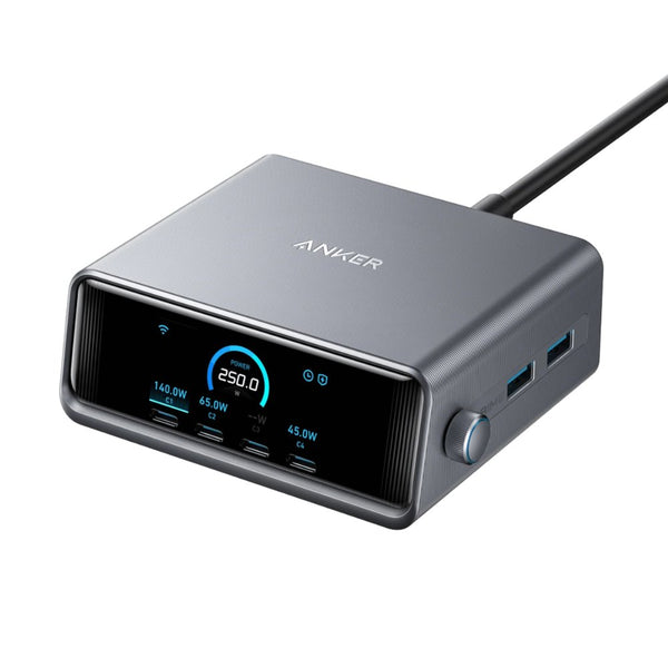 Anker Prime 250W GaNPrime 6-Port Desktop Charger with LCD Display Qatar