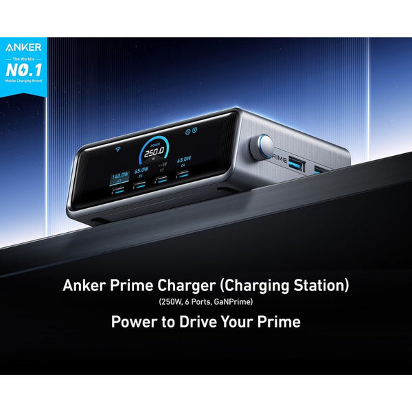 Anker Prime 250W GaNPrime 6-Port Desktop Charger with LCD Display Qatar