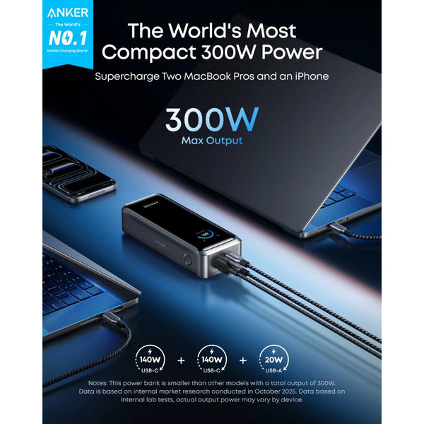 Anker Prime 26250mAh 300W power bank with smart display and 140W USB-C charging A110AH11 Qatar