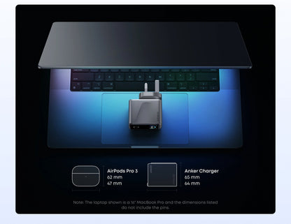 Anker Prime Charger 160W 3-port smart display USB-C GaN charger.