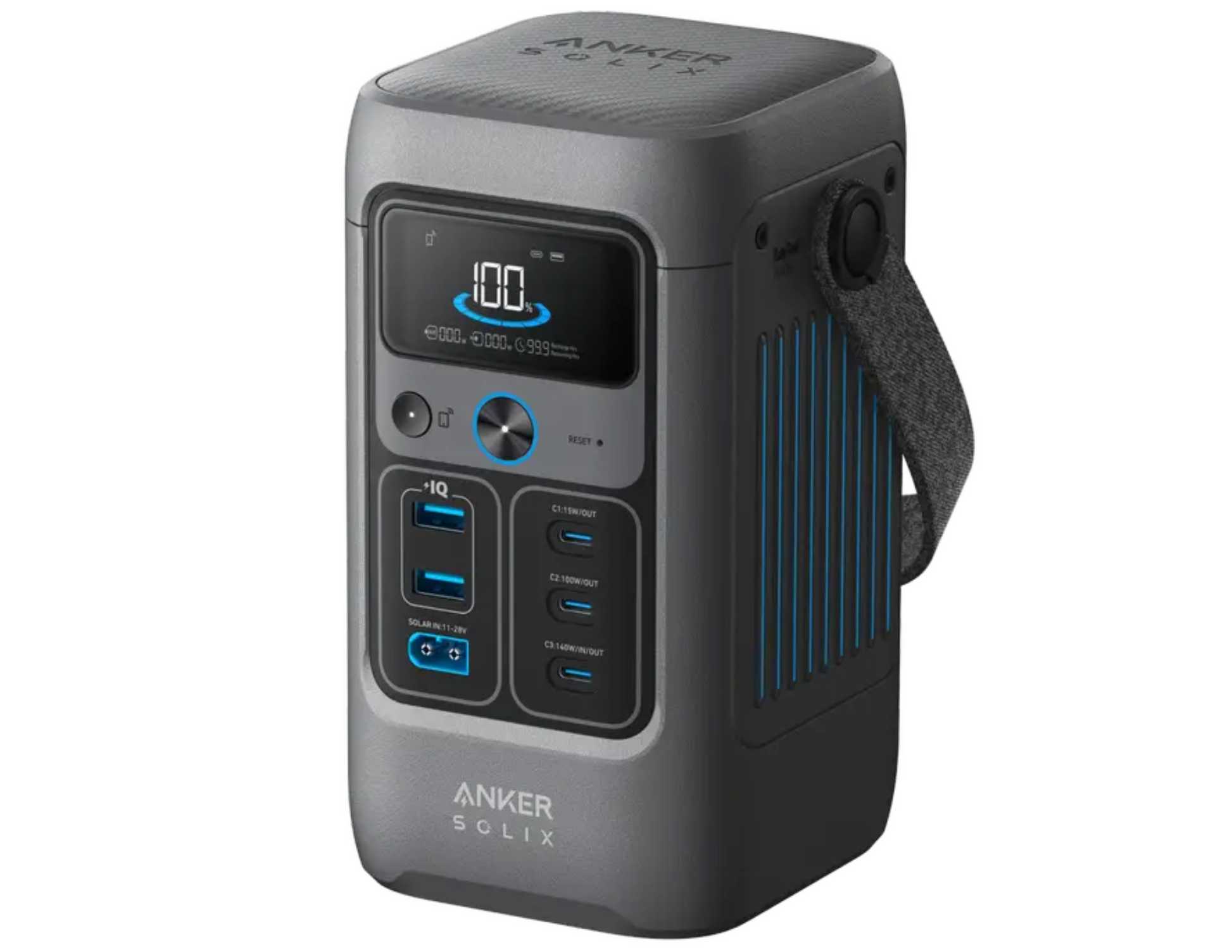 Front view of Anker SOLIX C200 DC Power Station A17270Z1.