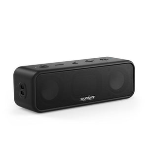Anker Soundcore 3 portable Bluetooth speaker with 16W stereo sound and IPX7 waterproof protection Black Qatar