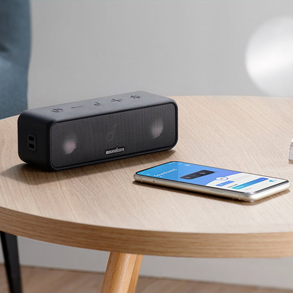 Anker Soundcore 3 portable Bluetooth speaker with 16W stereo sound and IPX7 waterproof protection Black Qatar