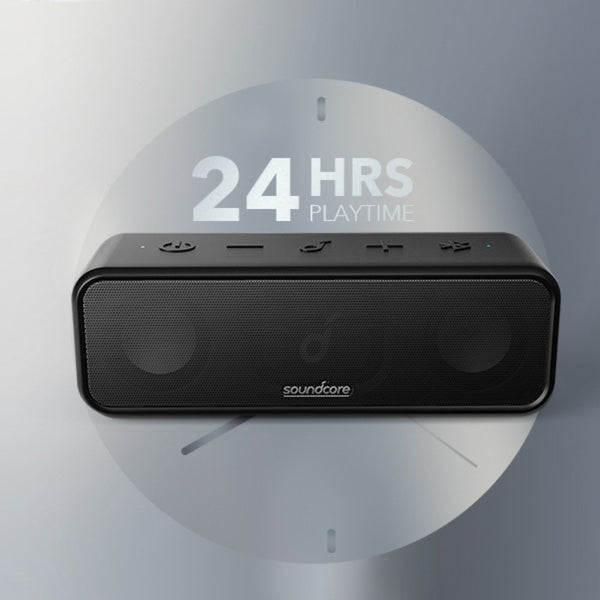 Anker Soundcore 3 portable Bluetooth speaker with 16W stereo sound and IPX7 waterproof protection Black Qatar