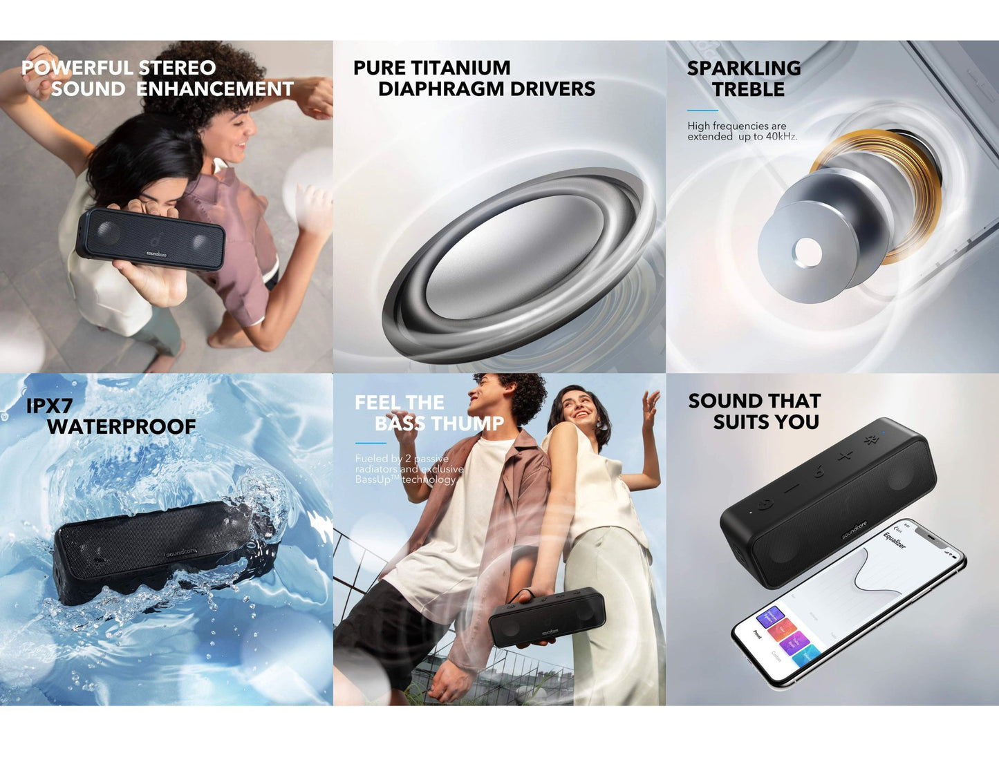 Anker Soundcore 3 portable waterproof Bluetooth speaker black with 16W stereo sound