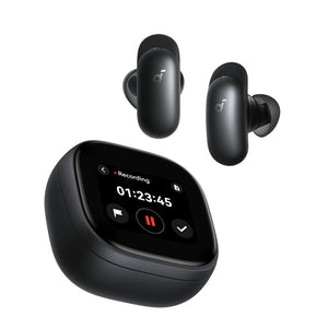 Anker Soundcore Liberty 5 Pro Max Midnight Black wireless earbuds with 1.78-inch AMOLED AI note-taker smart case, advanced noise cancellation and Dolby Atmos in Qatar