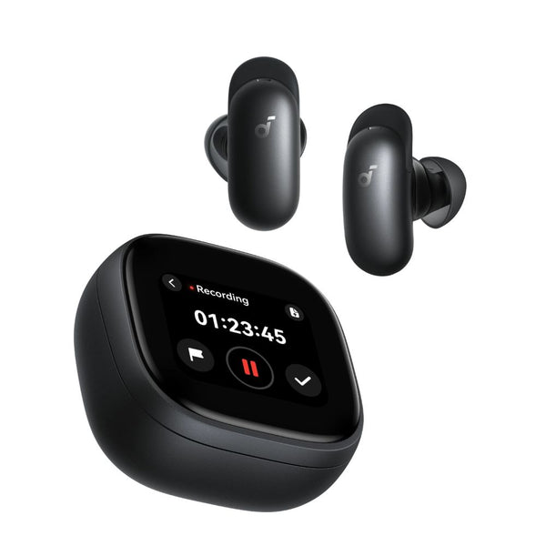 Anker Soundcore Liberty 5 Pro Max Midnight Black wireless earbuds with 1.78-inch AMOLED AI note-taker smart case, advanced noise cancellation and Dolby Atmos in Qatar