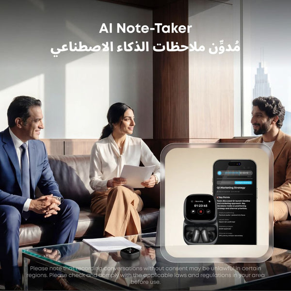 Anker Soundcore Liberty 5 Pro Max Midnight Black wireless earbuds with 1.78-inch AMOLED AI note-taker smart case, advanced noise cancellation and Dolby Atmos in Qatar