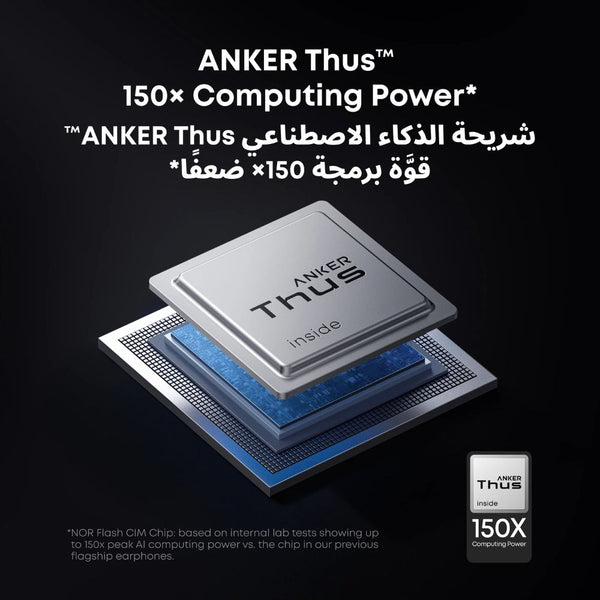 Anker Soundcore Liberty 5 Pro Max Midnight Black wireless earbuds with 1.78-inch AMOLED AI note-taker smart case, advanced noise cancellation and Dolby Atmos in Qatar
