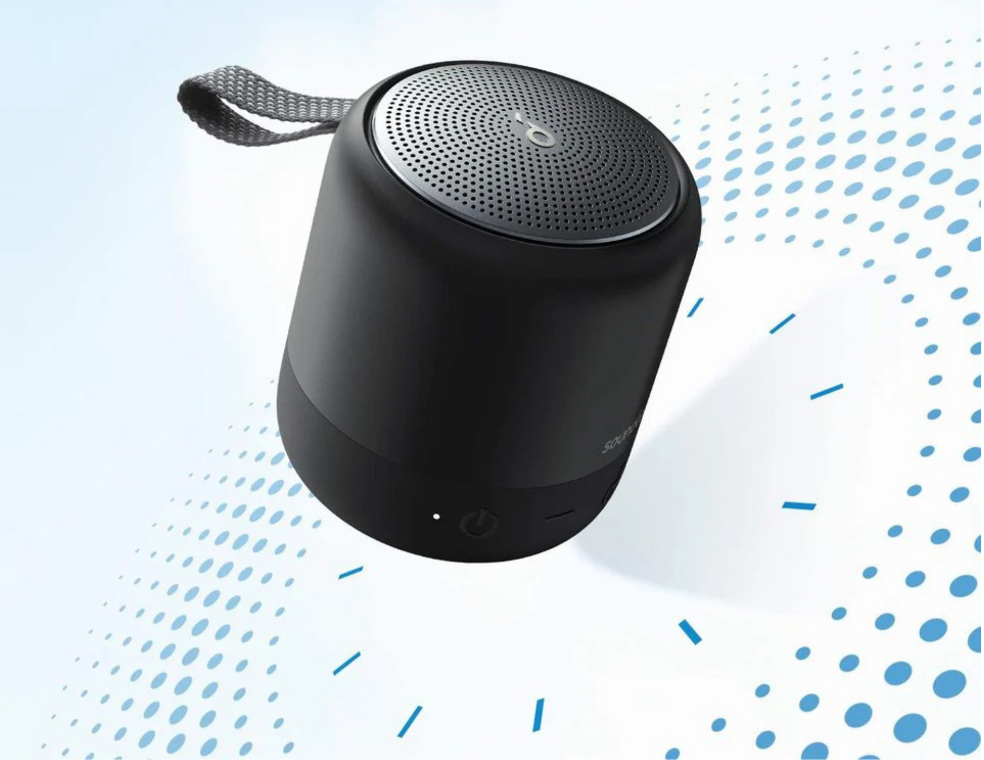 Close-up of the PartyCast feature on the Anker Soundcore Mini 3 speakers