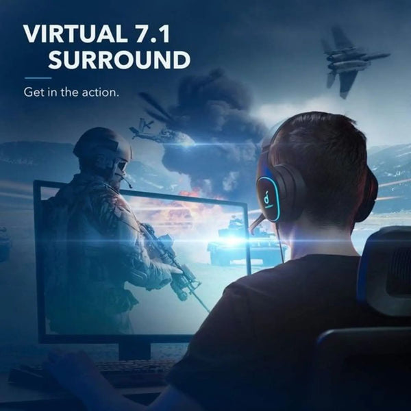 Anker Soundcore Strike 3 wired gaming headset with 52mm drivers and detachable IPX5 microphone Black Qatar